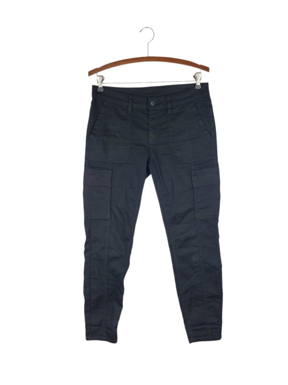 Prana Trail Mixer Pants Black Skinny Cargo Stretch Denim Hiking Womens 4